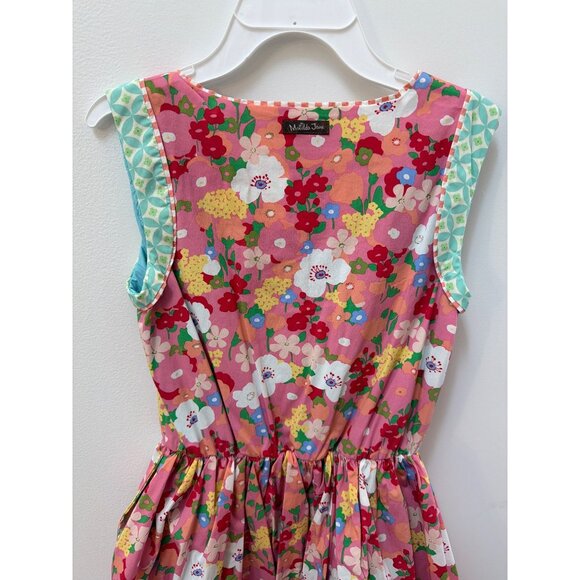 Matilda Jane Leah Leah Floral Fit Flare Girls XS Sleeveless Floral Dress Pink/Gr - Picture 5 of 6